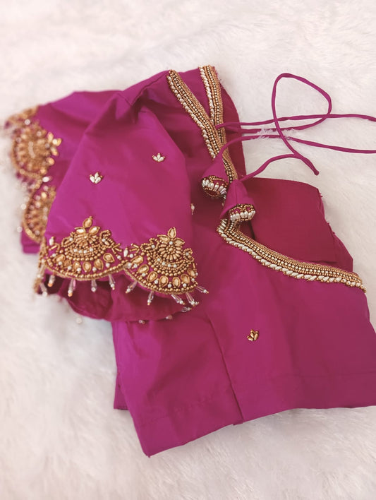 Aari work bridal blouse -design 22