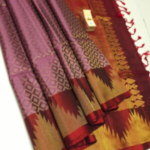 Soft Silk Saree Brocade work - maroon